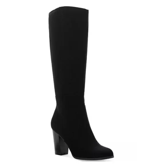 STYLE & CO Wide-Calf Knee-High Suede Dress Boots In Black Size 11M NWOB - Picture 2 of 12